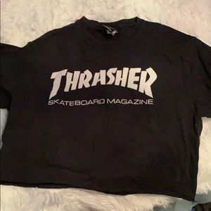 thrasher t-shirt cropped size medium